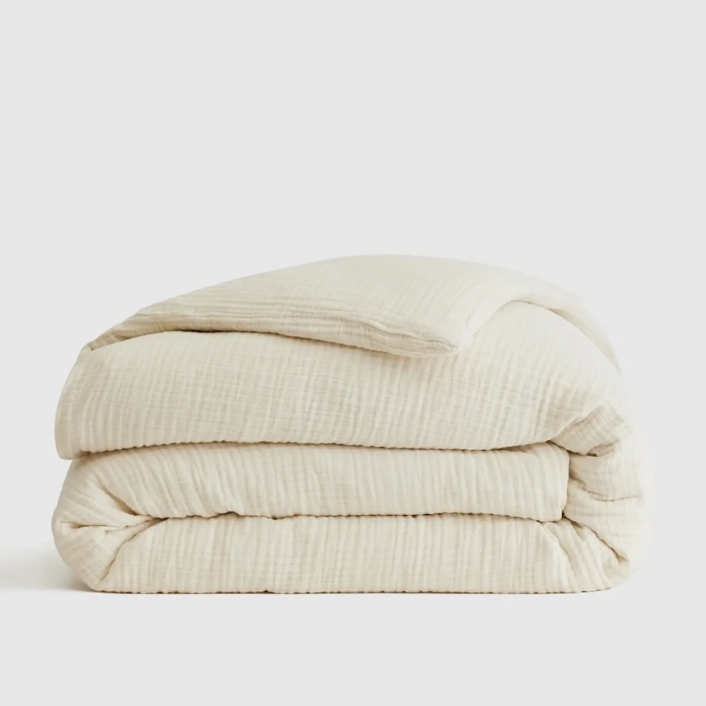 NWT- Quince Organic Cotton Ivory Airy Gauze Duvet Cover! King/ Cal King (893)